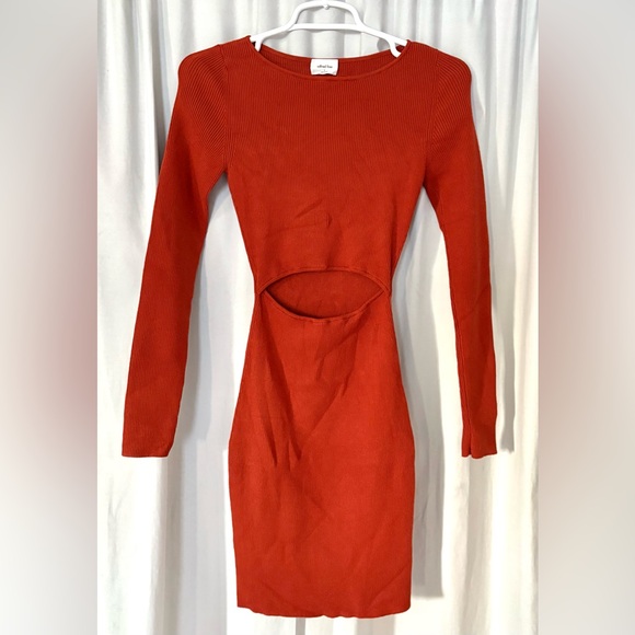 Aritzia Wilfred Free Cutout Knit Longsleeve Mini Dress size S - Picture 3 of 7